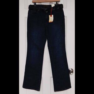 Denim Dark Wash Preppy Straight High Rise Stretch St John Jeans Women’s Size 16